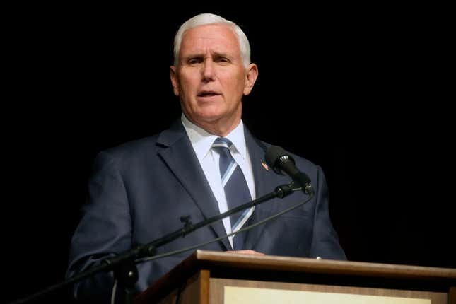 Former Vice President Mike Pence speaks at a fundraiser for Carolina Pregnancy Center on Thursday, May 5, 2022, in Spartanburg, S.C.