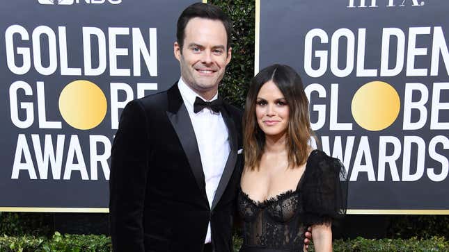 Bill Hader and Rachel Bilson attend the 77th Annual Golden Globe Awards at The Beverly Hilton Hotel on January 05, 2020 