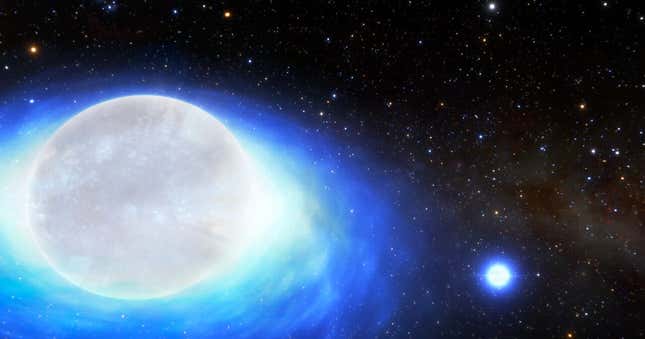An artist’s rendition of the binary star system, called CPD-29 2176.