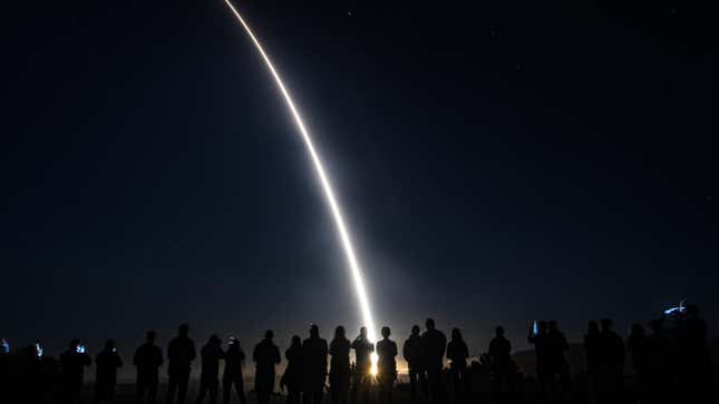 An unarmed Minuteman 3 intercontinental ballistic missile launches during an operational test at Vandenberg Space Force Base, Calif., Wednesday, Sept. 7, 2022.