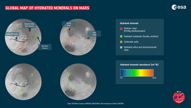 ESA and NASA scientists recently made a global map of where water likely stood on Mars.