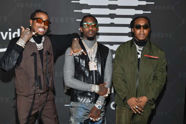 Quavo, Offset, and Takeoff of Migos attend Savage X Fenty Show Presented By Amazon Prime Video - Arrivals at Barclays Center on September 10, 2019.