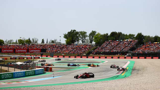 The final chicane at the Circuit de Barcelona-Catalunya during the 2022 Spanish Grand Prix