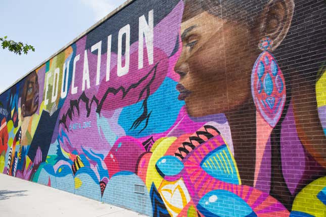 Mural by artist Elle at 250 W. 127th Street, New York.