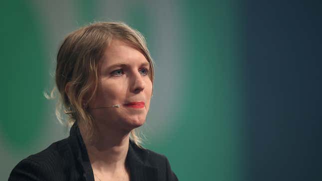 Chelsea Manning, in what she said is her first trip outside of the United States since she was released from a U.S. prison, speaks at the annual re:publica conferences on their opening day on May 2, 2018 in Berlin, Germany. 