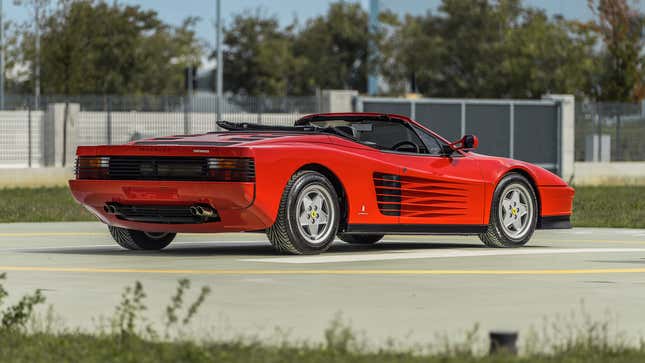 Rear quarter view of red Ferrari Testarossa Pininfarina Spider "Special Production"