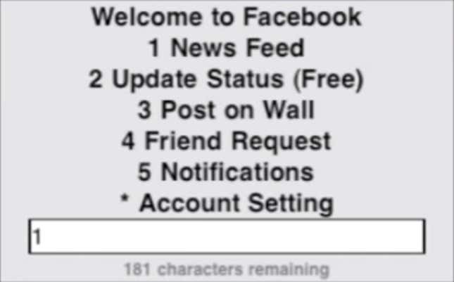 Facebook by Fonetwish, which runs on the USSD protocol