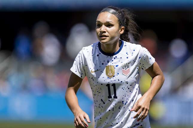 Jul 9, 2023; San Jose, California, USA;  United States of America forward Sophia Smith (11) chases the ball against Wales  the second half at PayPal Park.