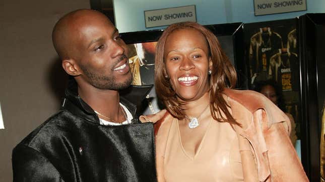 DMX and Tashera Simmons attend the New York Premiere of “Never Die Alone” on March 24, 2004 in New York City.