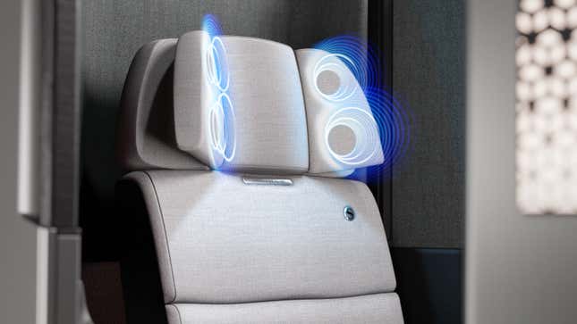 Imagen para el artículo titulado Estos asientos de avión con altavoces son otra razón para volar con auriculares con cancelación de ruido