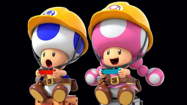 Toad and Toadette possibly working through their Switch backlog.