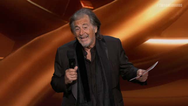 Actor Al Pacino appears at The Game Awards 2022.