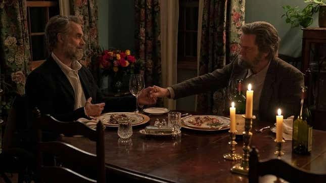 Murray Bartlett and Nick Offerman have dinner as far away from a Dunkin as humanly possible