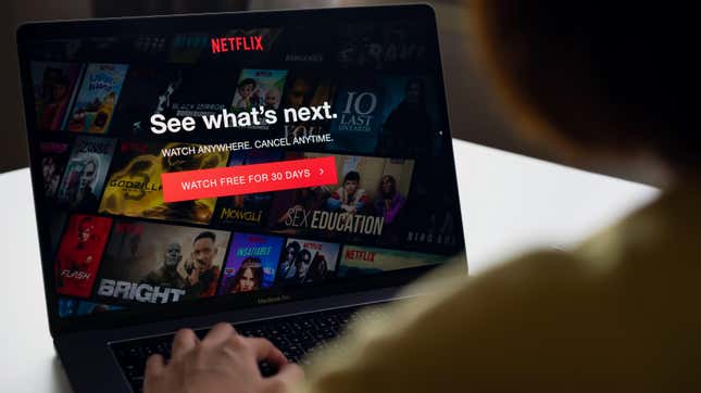 Netflix open on laptop