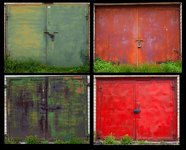 Image for article titled Photos: The rainbow beauty of Lithuania’s Soviet-era “garage towns”