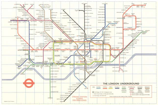 1974 London tube map