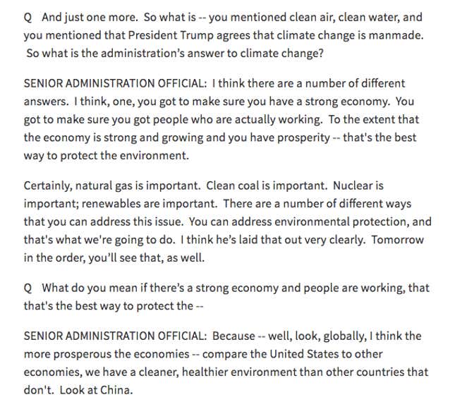 Image for article titled The Trump administration has a Kafkaesque explanation for why we don’t need regulation to have a healthy environment