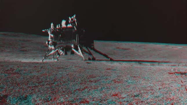 The Chandrayaan-3 lander on the Moon.