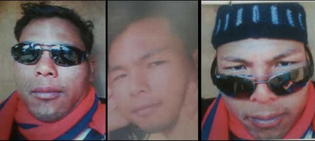 Photos of Rajkumar Praja, a wildlife criminal who wanted by Interpol.