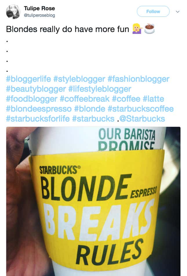 Image for article titled Starbucks’ tone deaf “blonde” espresso campaign fits perfectly into Trump’s America