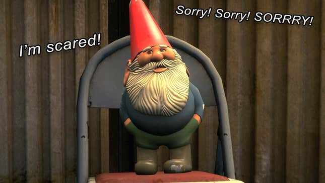The gnome model from Half-Life with some silly quotes. 