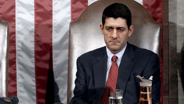 Image for article titled Paul Ryan Quietly Doing Seated Ab Exercises Throughout State Of The Union