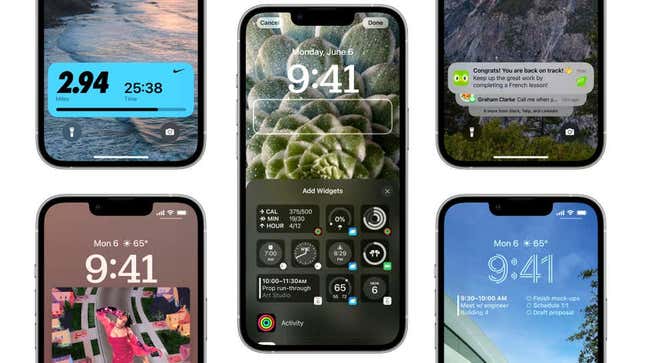 A photo of Apple's Lock Screen styles