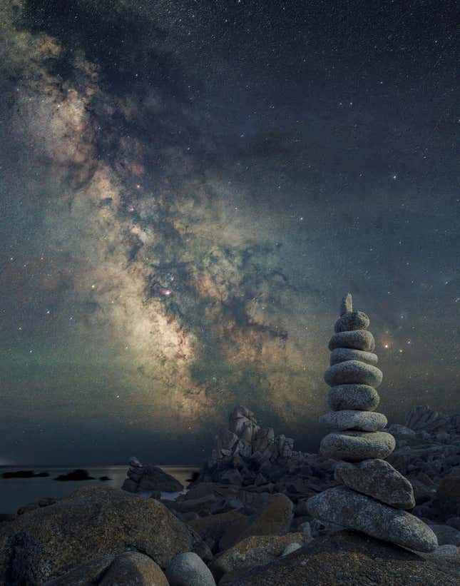 The Milky Way, and a stack of stones.