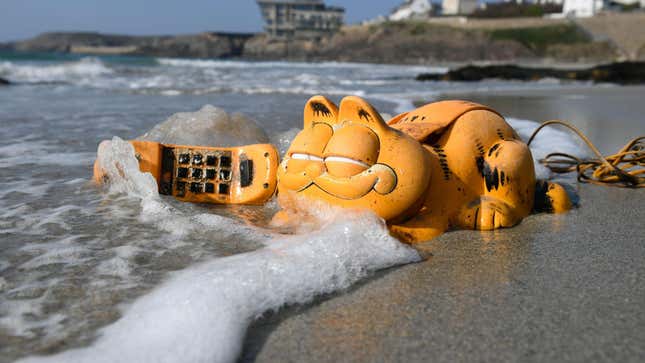 Did you know that plastic Garfield phones have been washing ashore on a French beach periodically for the last 40 years? Apparently a shipping crate fell overboard in the 1980s near the Brittany shore and litter collectors kept finding them on the beaches, for decades. Wild!