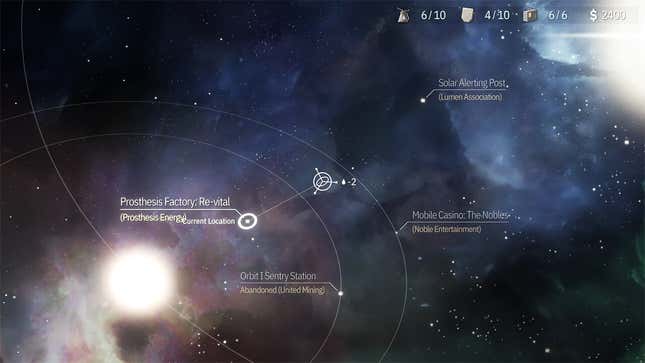 A galaxy map of the space setting of the game.