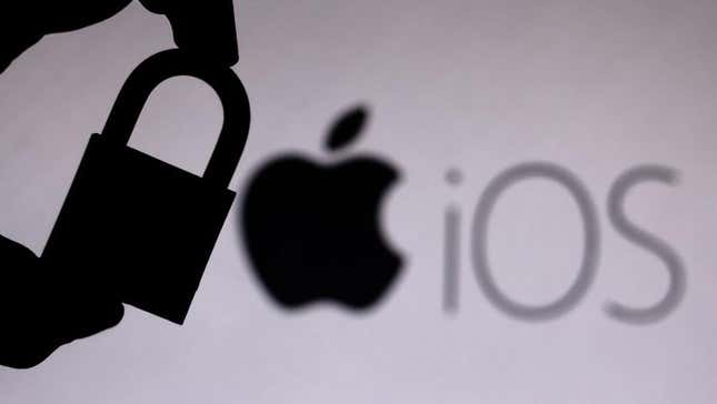 A lock next to the iOS logo.