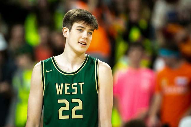 Iowa City West&#39;s Jack McCaffery (22) is introduced during a Class 4A high school boys basketball game against Iowa City High, Sunday, Jan. 8, 2023, at Xtream Arena in Coralville, Iowa.

230108 City West B 005 Jpg