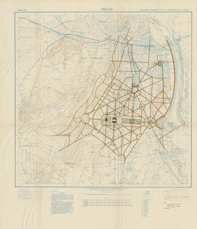 Edwin Lutyen’s official master plan for the creation of New Delhi.