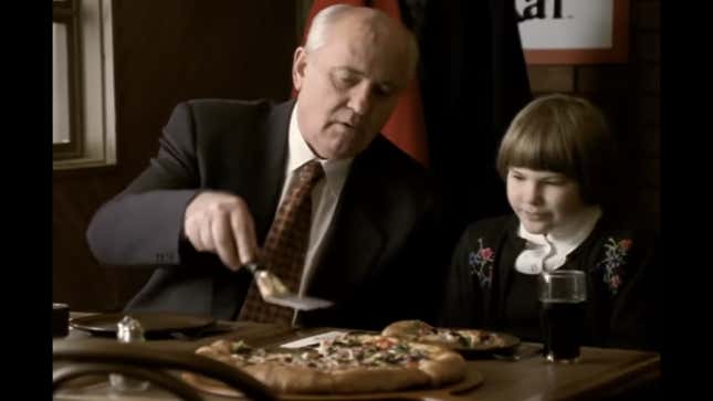 Image for article titled Mikhail Gorbachev, Pizza Hut Spokesman