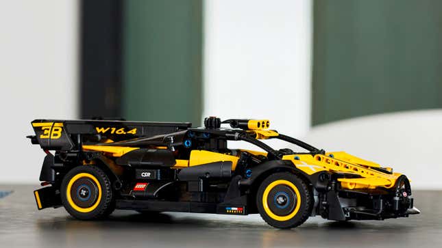 A photo of a Bugatti Lego car.