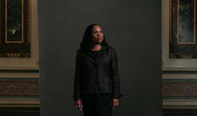 Judge Ketanji Brown Jackson, who was confirmed to the Supreme Court last week, in her first official portrait.
