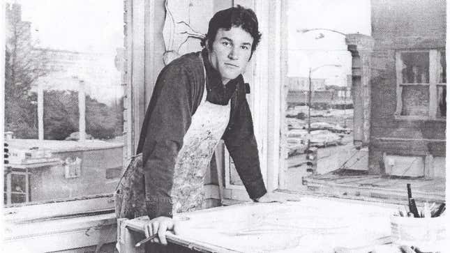 Greg Ploetz making art in the 1970's.