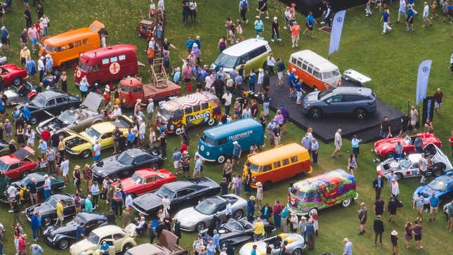 An arial photo of the VW meet. 
