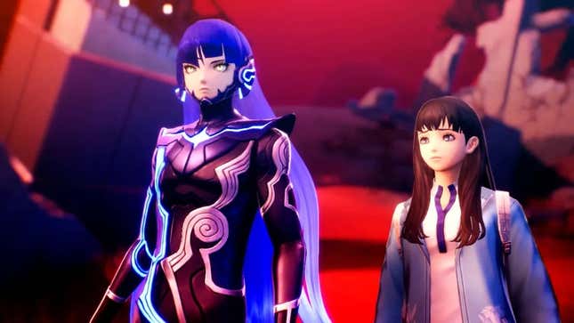 A reincarnated god and a school girl look out at the apocalypse.