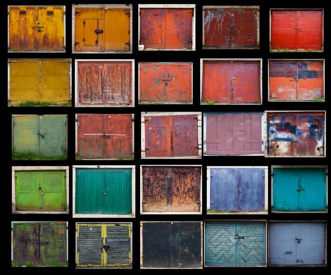 Image for article titled Photos: The rainbow beauty of Lithuania’s Soviet-era “garage towns”