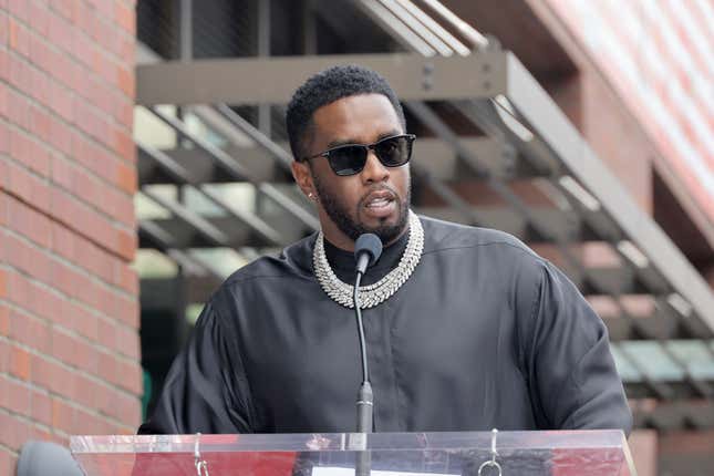 Sean Combs speaks onstage during the Hollywood Walk of Fame Star Ceremony for DJ Khaled on April 11, 2022 in Hollywood, California. (Photo by Kevin Winter/Getty Images)