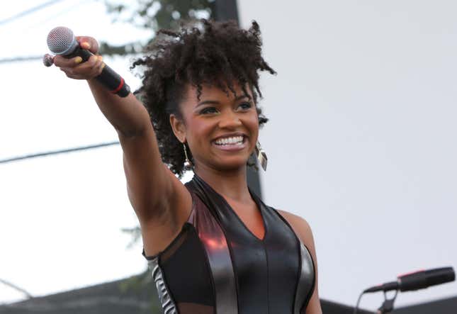  Singer Syesha Mercado performs at the Los Angeles Pride Festival on June 14, 2009 in West Hollywood, California. 