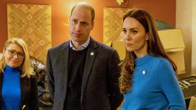 The Duchess of Cambridge and Prince William visit the Ukrainian Cultural Centre in Holland Park to learn about the efforts being made to support Ukrainians in the UK and across Europe on March 9, 2022 in London.