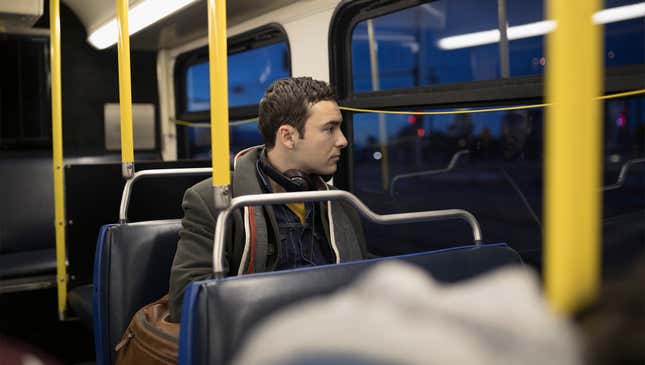 Image for article titled Man On Bus Can Tell By Surroundings He Either Hasn’t Reached Stop Yet Or Passed Stop Long Time Ago