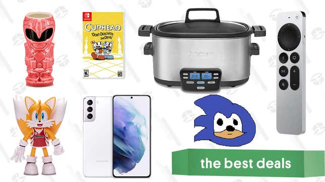Image for article titled Wednesday&#39;s Best Deals: New Siri Remote, Samsung Galaxy S21, Cuphead, Tails Volleyball Action Figure, Cuisinart 3-in-1 Multicooker, Power Rangers Tiki Mugs, and More