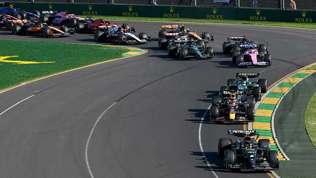 A photo of the start of the 2023 Australian Grand Prix.