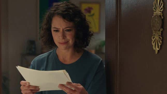 Jen with a piece of paper