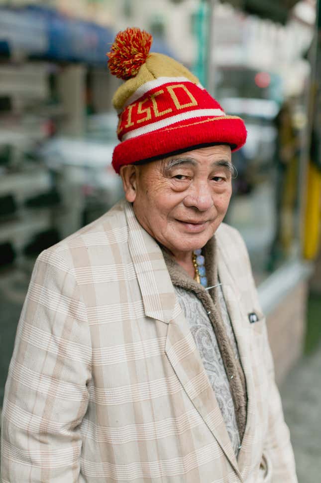 Chuck Lee, 83, and his San Francisco 49ers beanie.