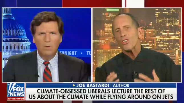 Image for article titled Bizarre Tucker Carlson Guest Rambles About &#39;Climate Vaccines,&#39; &#39;Phony Climate War&#39;