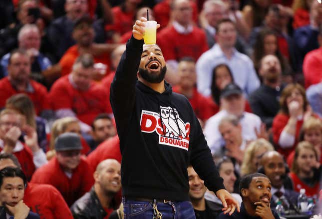 Image for article titled Drake Has Become The Rowdy Uncle Of The Raptors